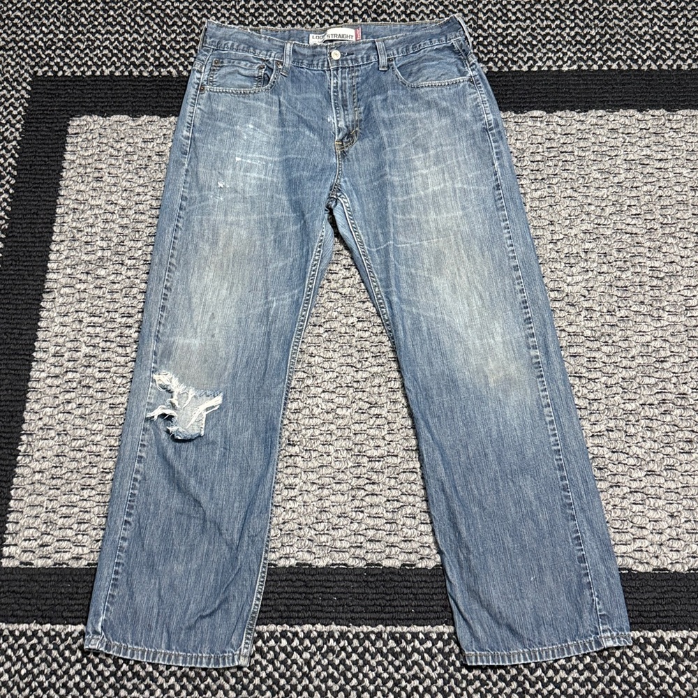 Levi’s 569 Loose Straight Jeans Men’s Sz 34 Workwear Thrashed Distressed Grunge